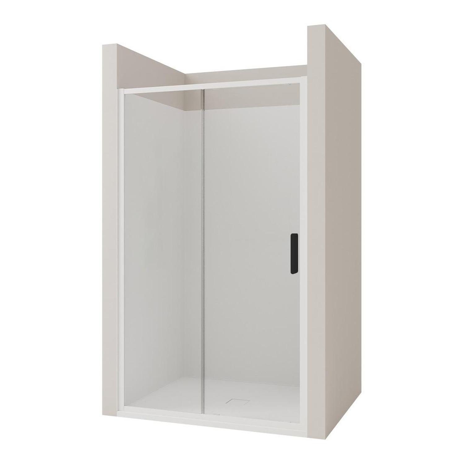3 Sided Tiled Wall Shower 1200 x 1000mm Matte Black