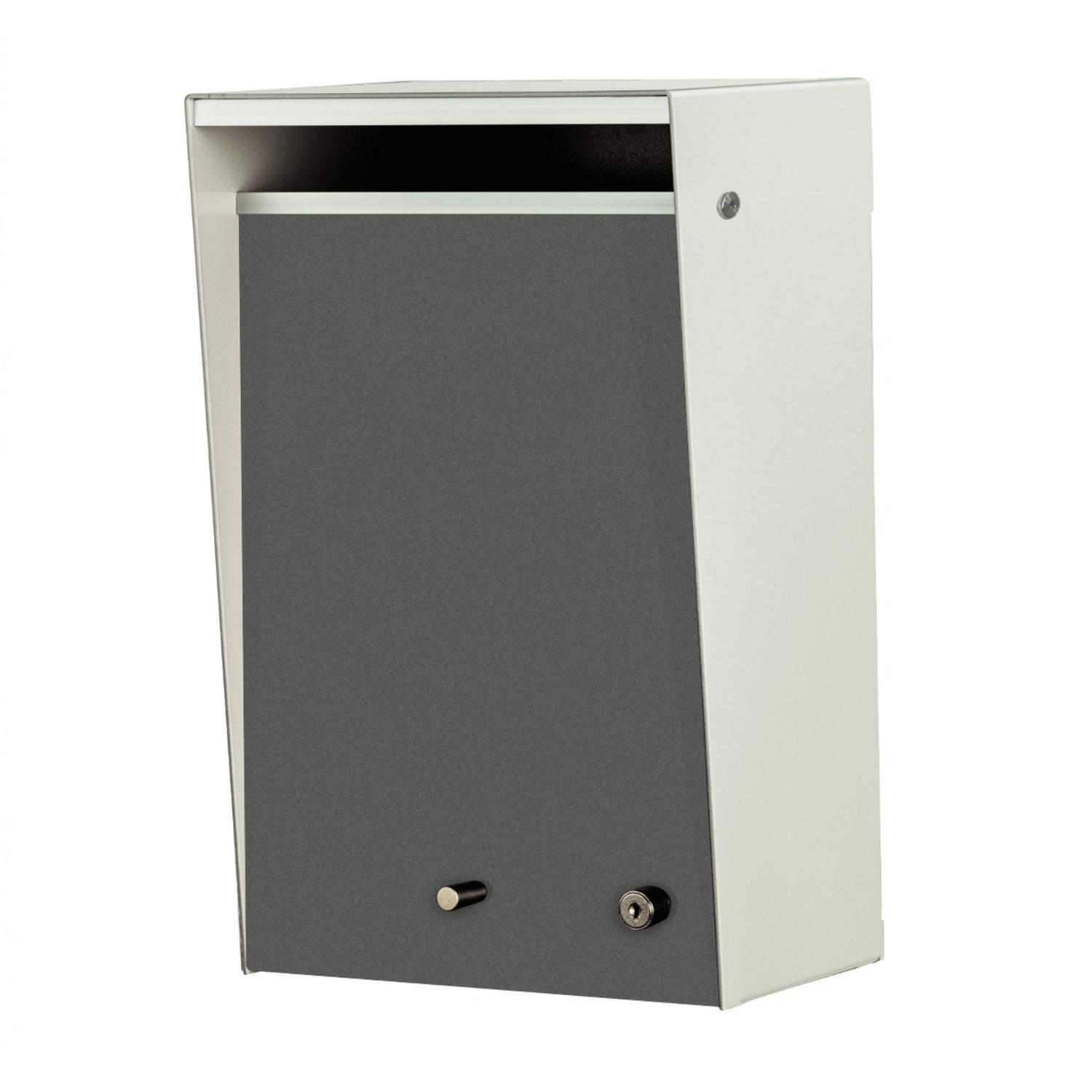 Metal Letterbox  Silver Pearl/Grey