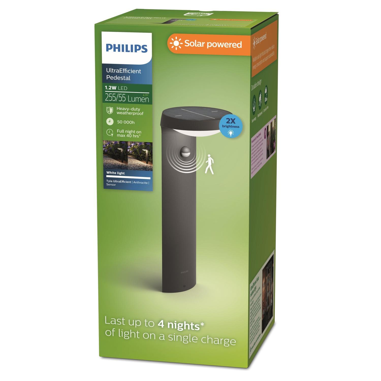 Pedestal Solar Ultra Efficient 250 lumens 1.2 Watts Warm White