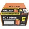 16 Gauge Straight Brads Gas Pack 50 x 1.6mm, Pack of 2500 304 Stainless Steel
