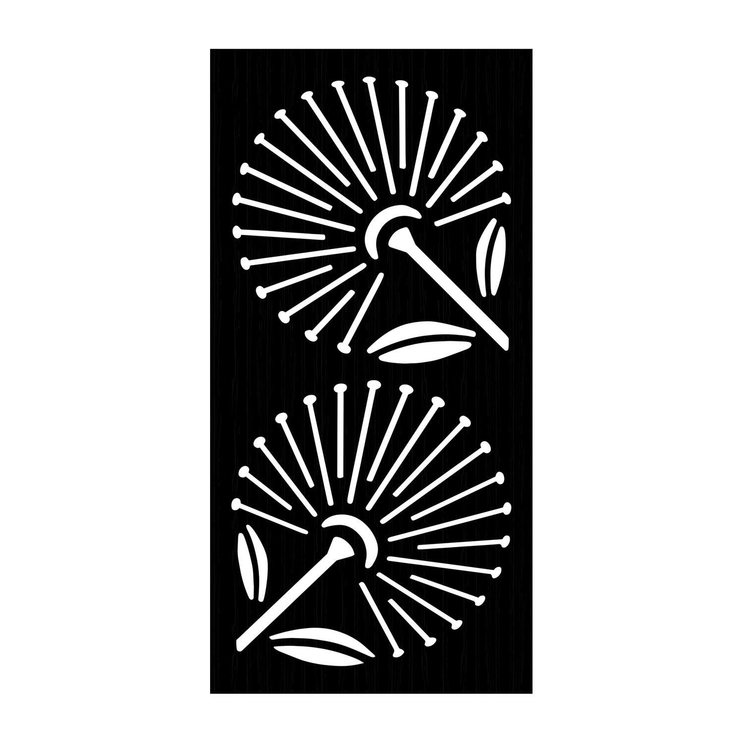 Pohutukawa Decorative Screen 900 x 1800mm WPC Black