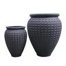 Urn Cement Waffle Pot L Grey