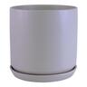 Indoor Adelle Pot and Saucer 15cm Grey