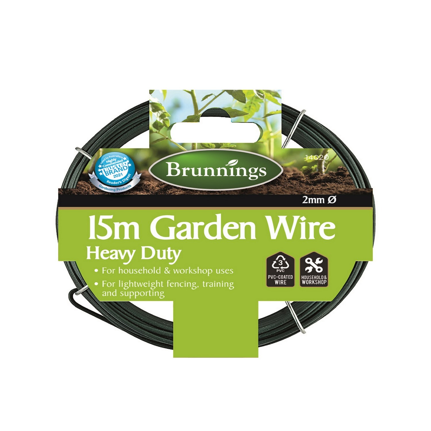 Garden Wire 15m Green