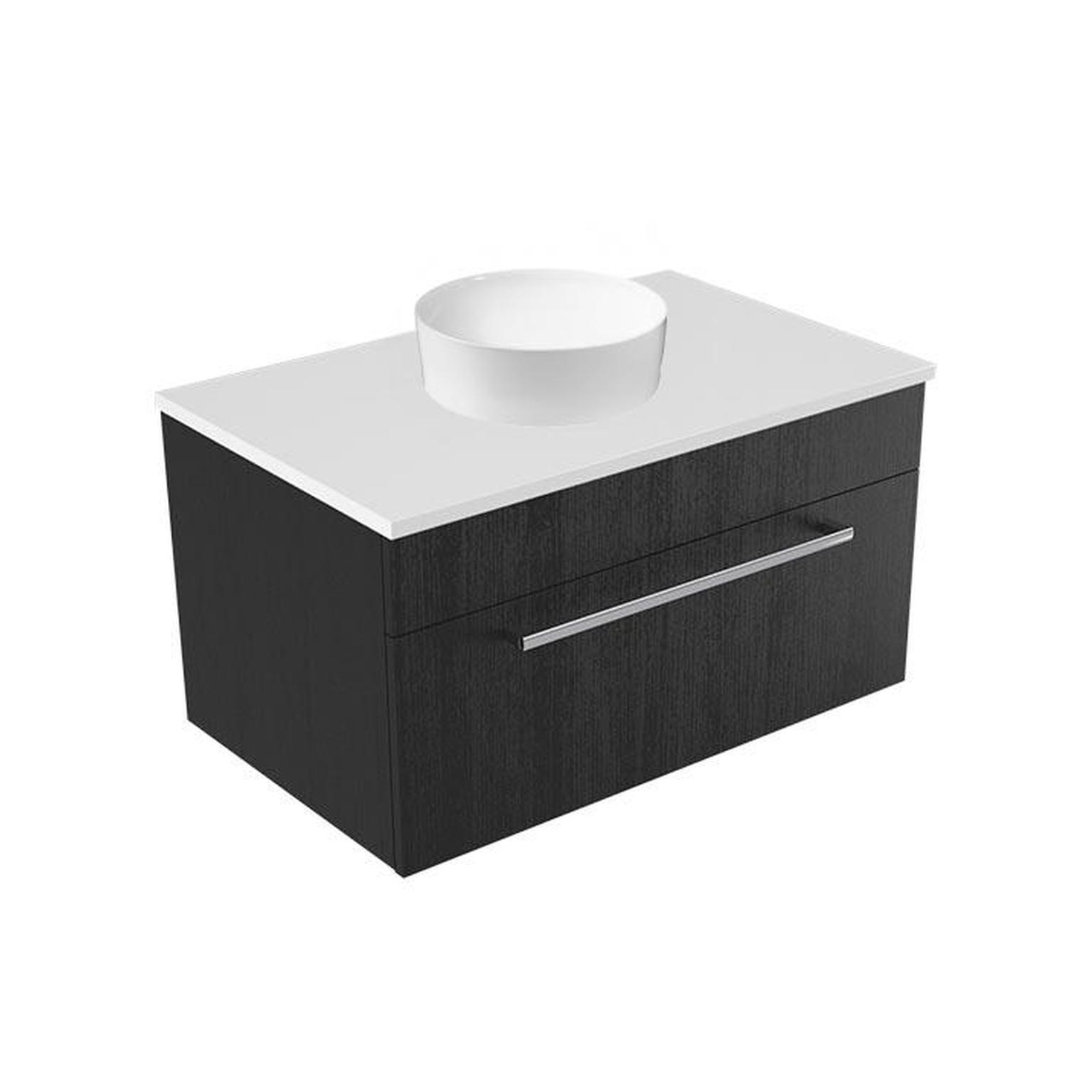 Calais Wall Vanity 750mm Black