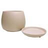 Indoor Addie Pot and Saucer 9cm Taupe