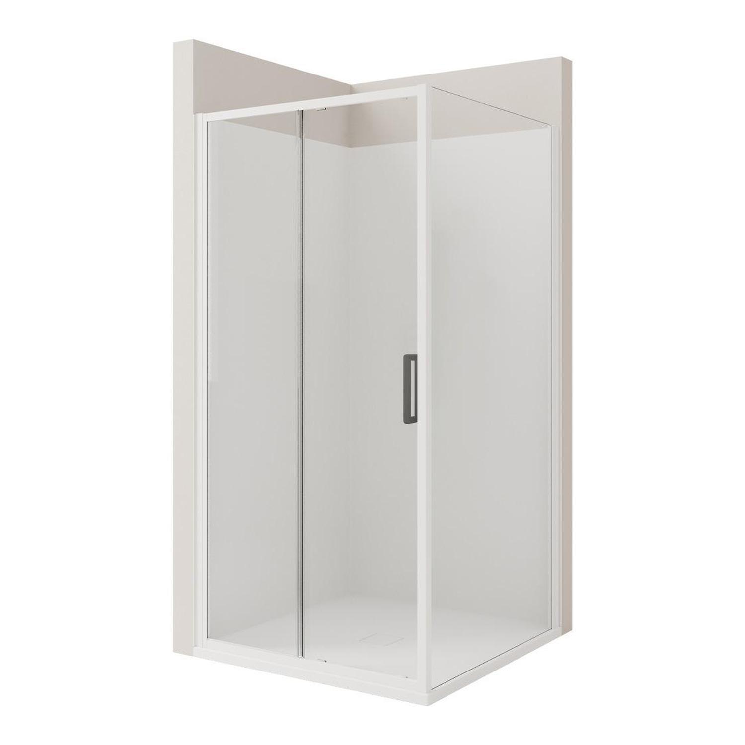 2 Side Tiled Wall Shower 1000 x 1000mm Gun Metal