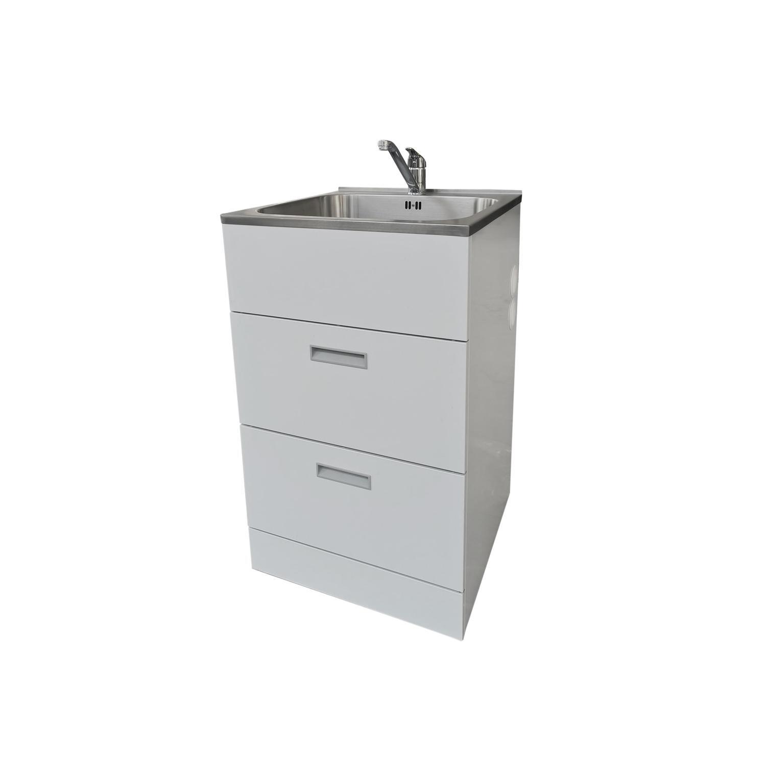 2 Drawer Laundry Tub 560mm White