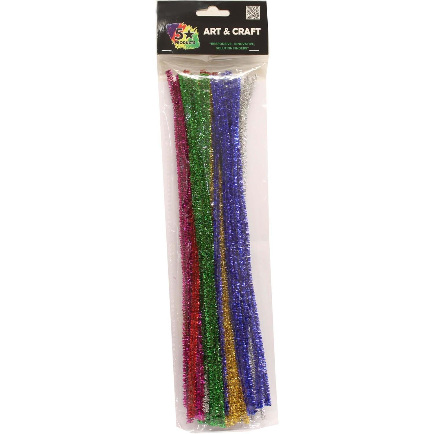 Pipe Cleaners Glitter 30 cm 40 Pieces Assorted Colours