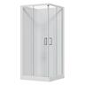 2 Sided Slider Flat Wall Acrylic Shower Offset Waste 900 x 900 x 2015mm White