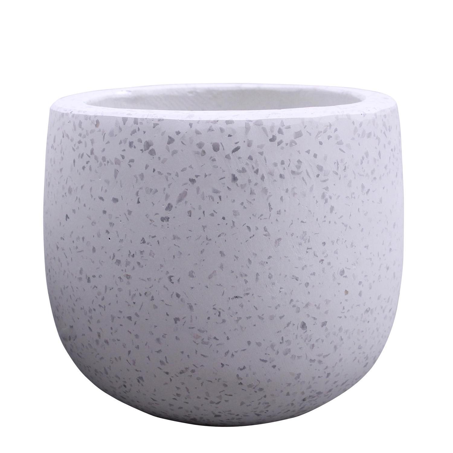 Egg Terrazzo Pot S White