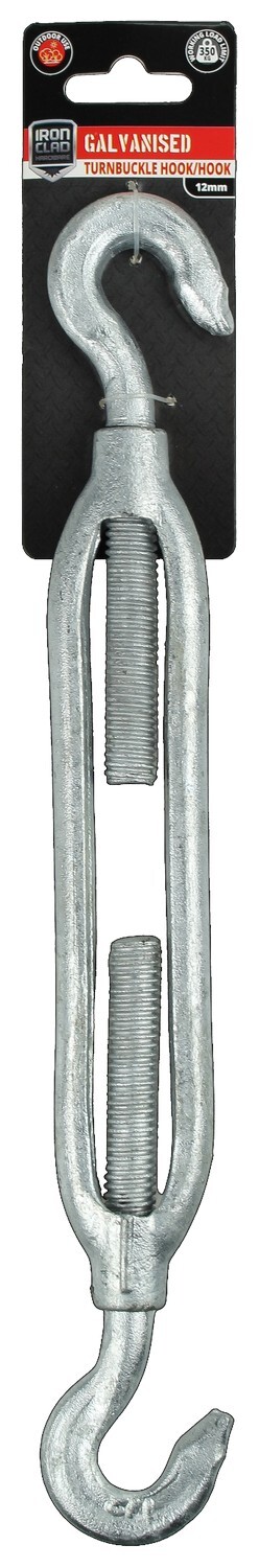 Turnbuckle Hook/Hook 12mm Galvanised