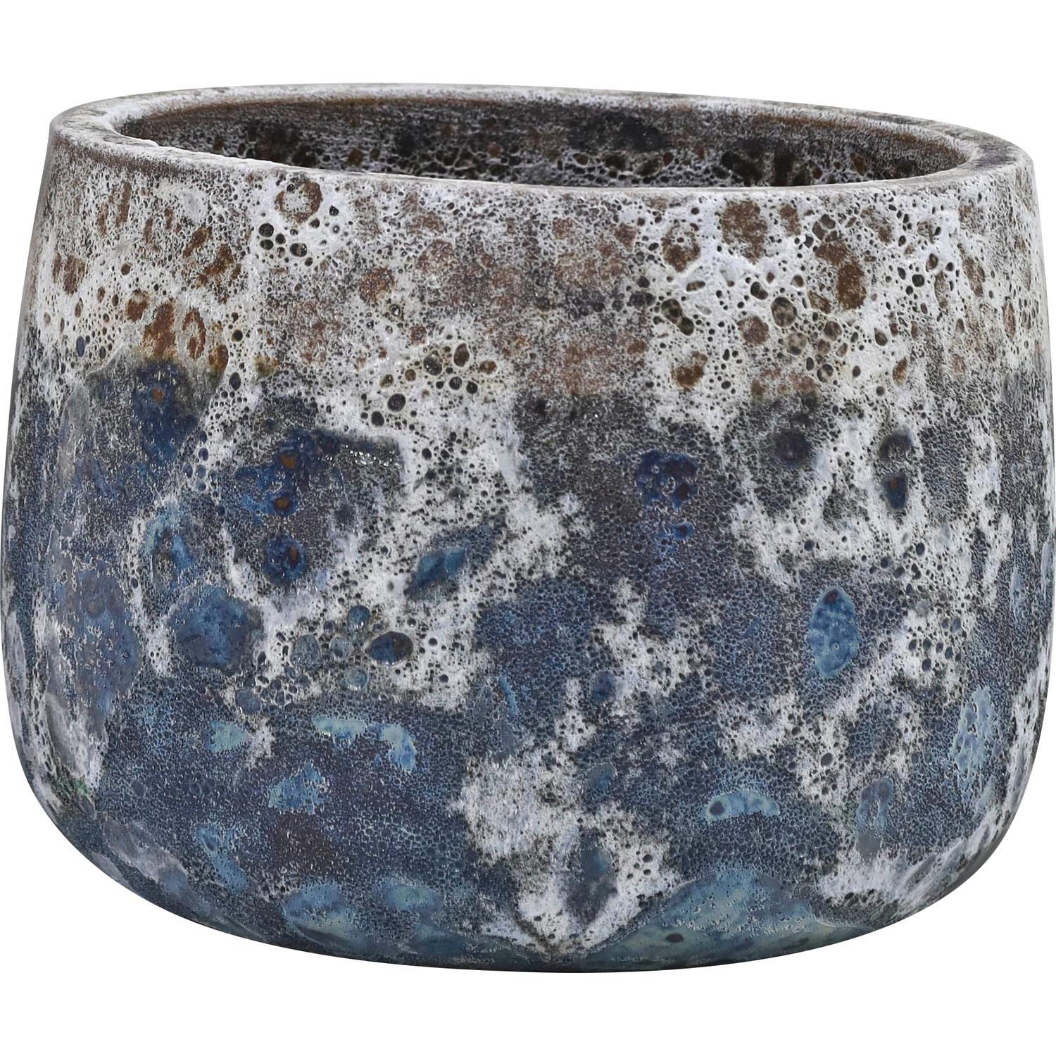 Glazed Egg Moon Pot Teal Large