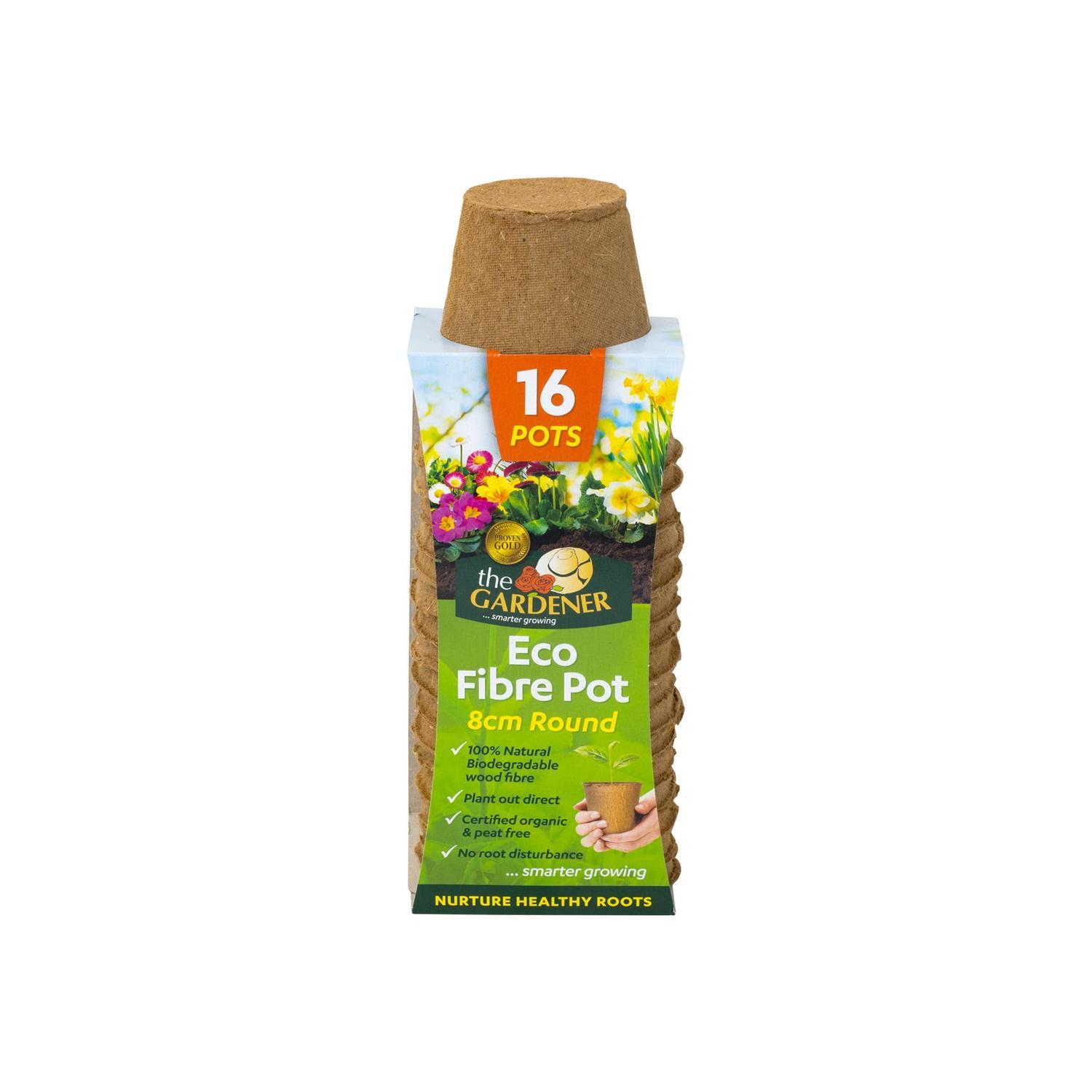 Eco Fibre Round Pot 8cm Pack 16