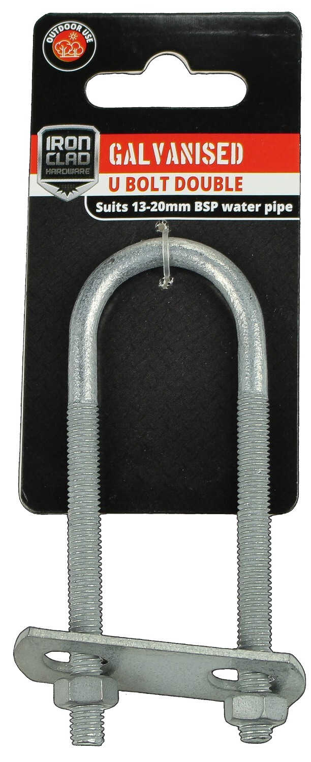 U Bolt Double 13-20mm Galvanised