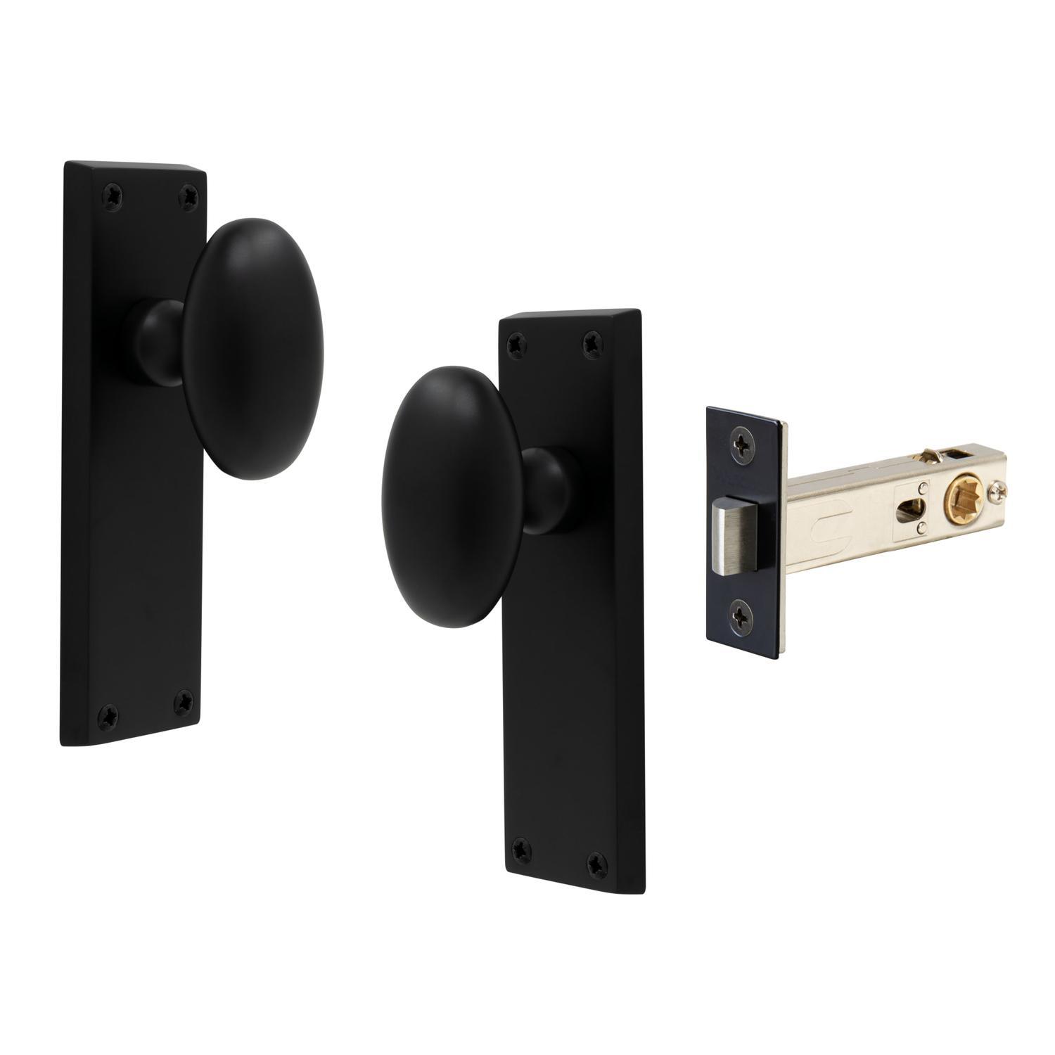 Camden Square Longplate Passage Set Matte Black