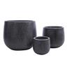 Tulip Round Terrazzo Pot L Black