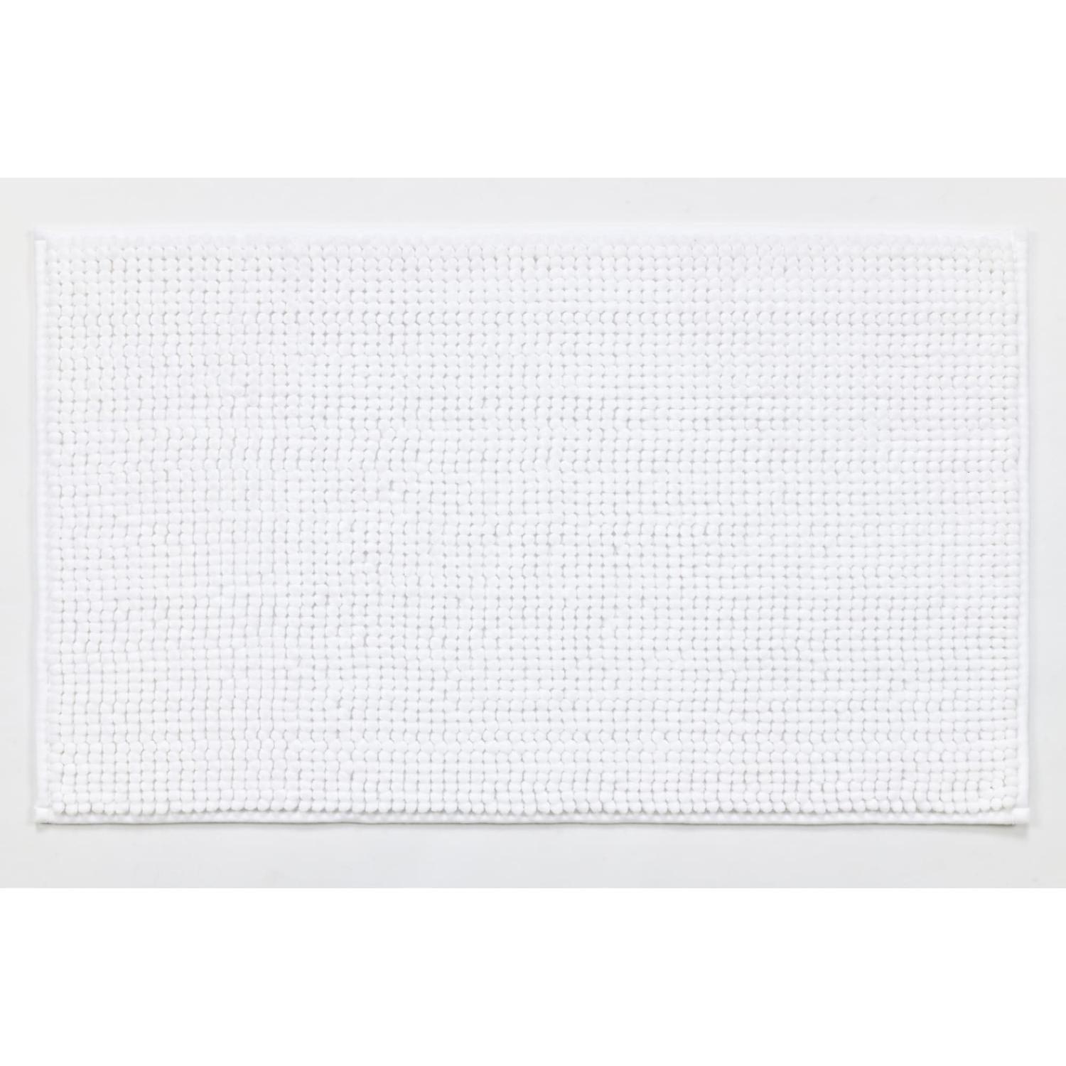 Felicity Chenille Bath Mat 45cm x 75cm x 1.4cm White