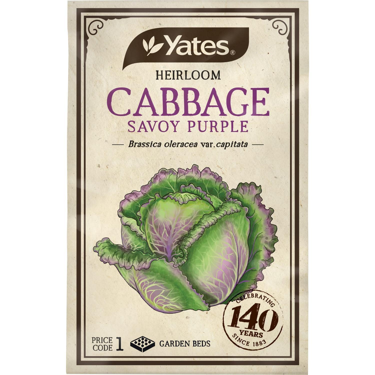 Heirloom Seeds Cabbage Savoy Purple