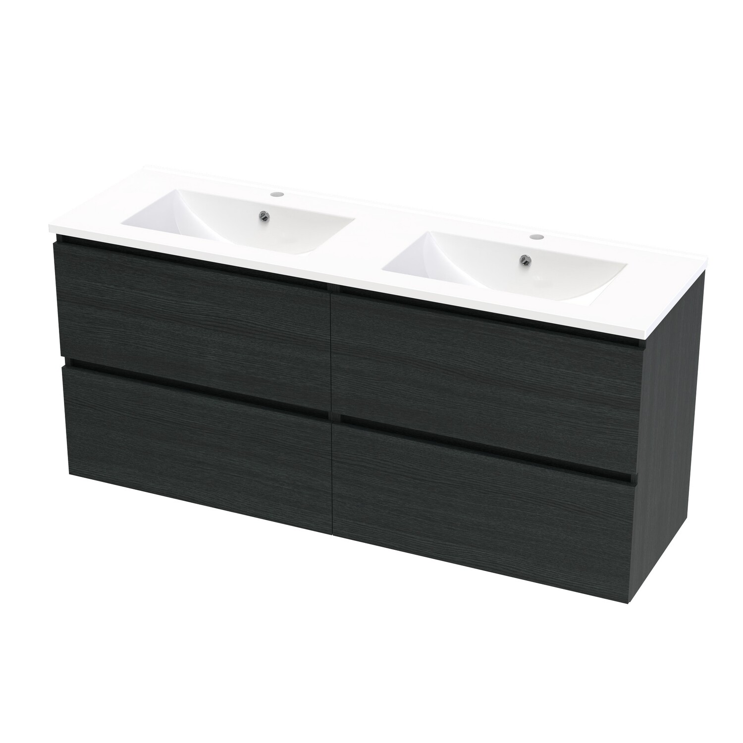 Single Drawer Double Bowl Wall Hung Vanity