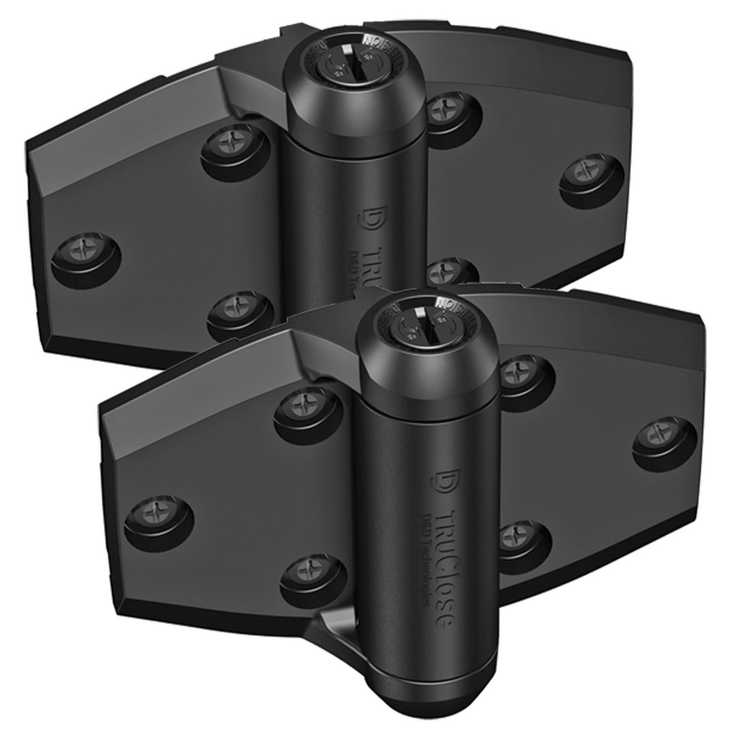 TruClose® Self-Closing Gate Hinge for Wood Set of 2  Black