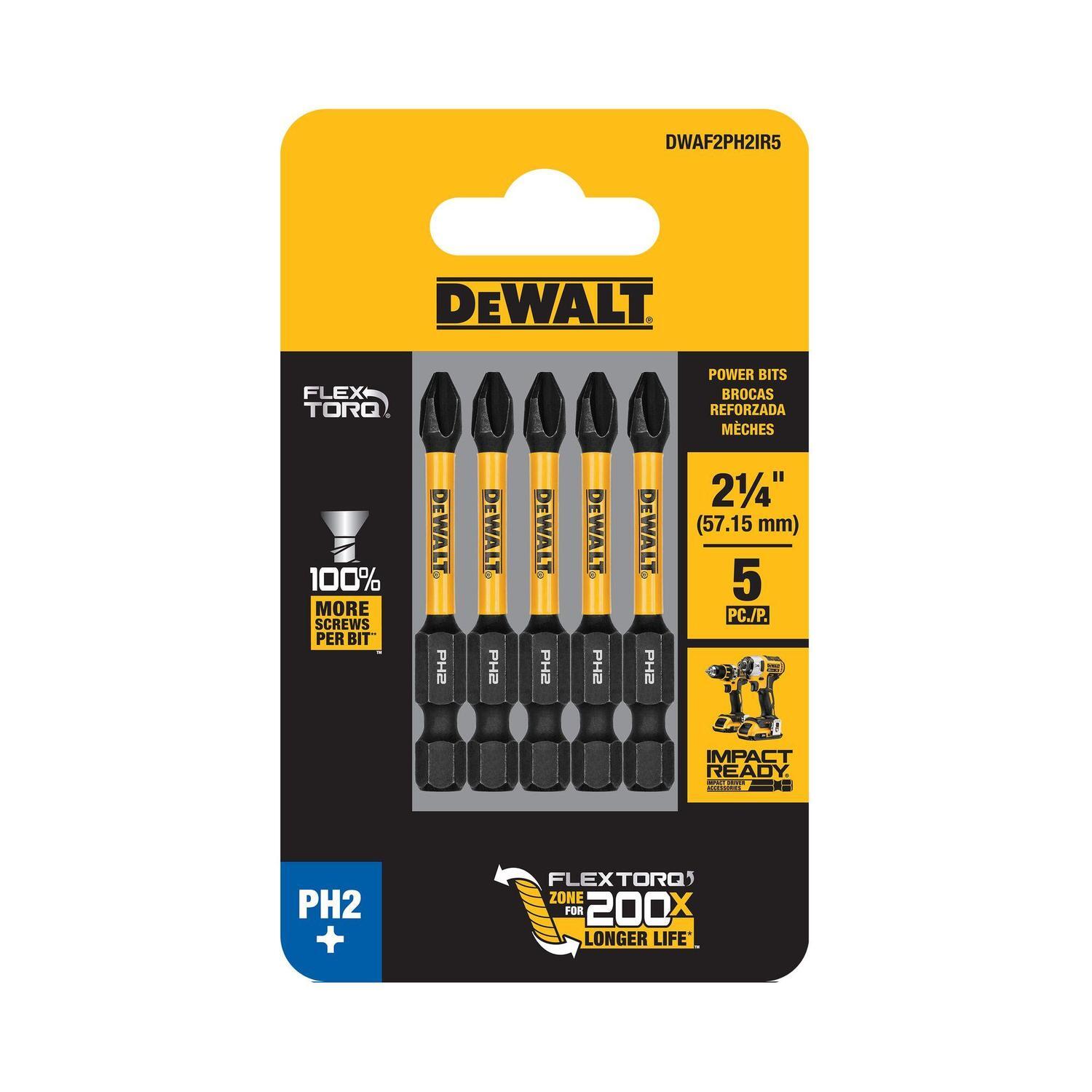 FLEXTORQ PH2 Impact Screwdriving Bit  57mm - 5 Pack