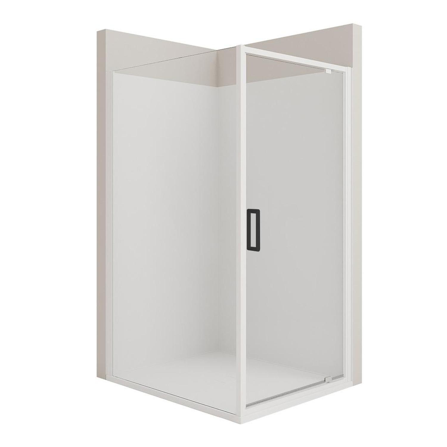 T Screen Left Hand 2 Sided Flat Wall Shower 1200 x 900mm Matte Black