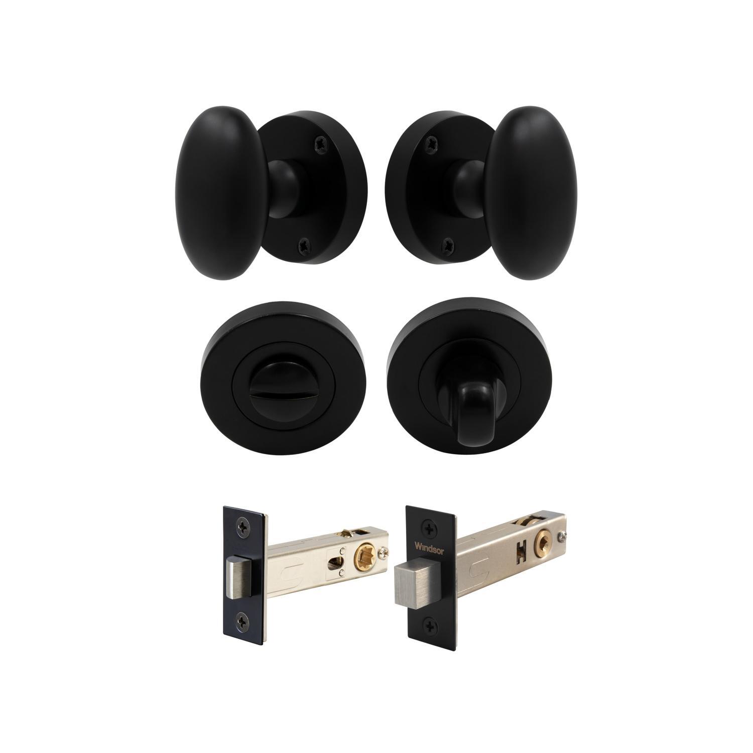Sutton Round Rose Privacy Set Matte Black