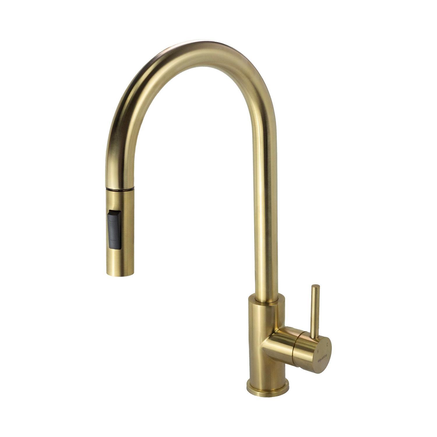 Sink Mixer with Spray Brushed Gold