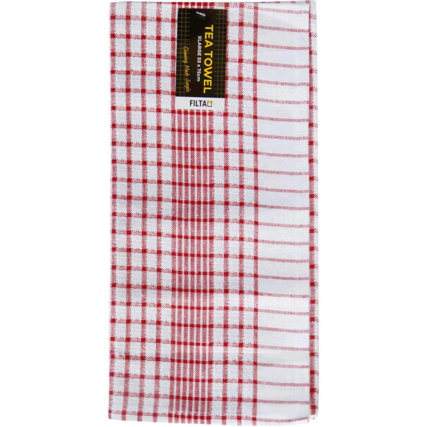 Cotton Tea Towel 55cm x 75cm Red