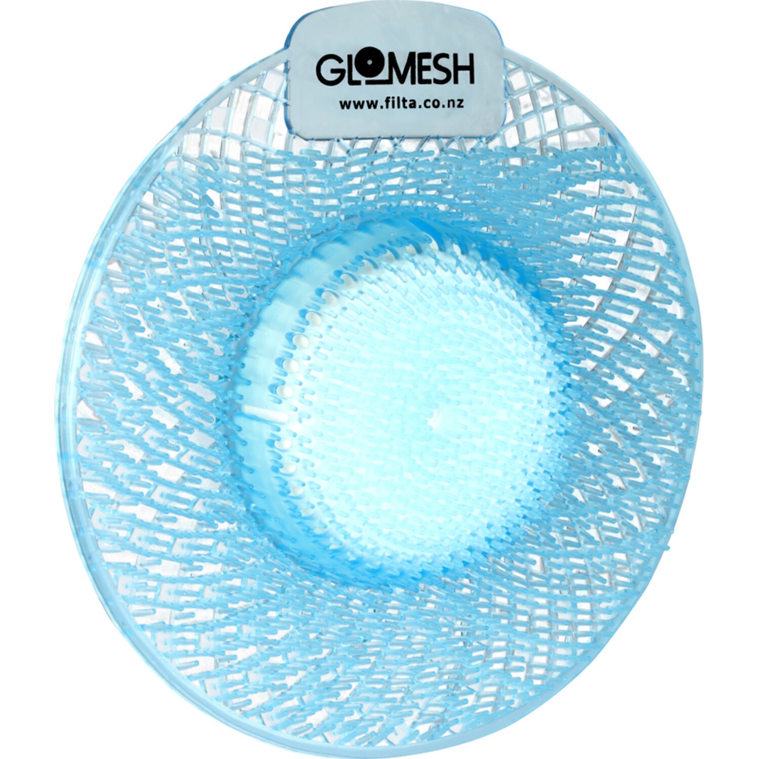 Glomesh Spiral Biological Urinal Screen Anti Splash Mountain Air 17.8cm x 17.8cm Blue