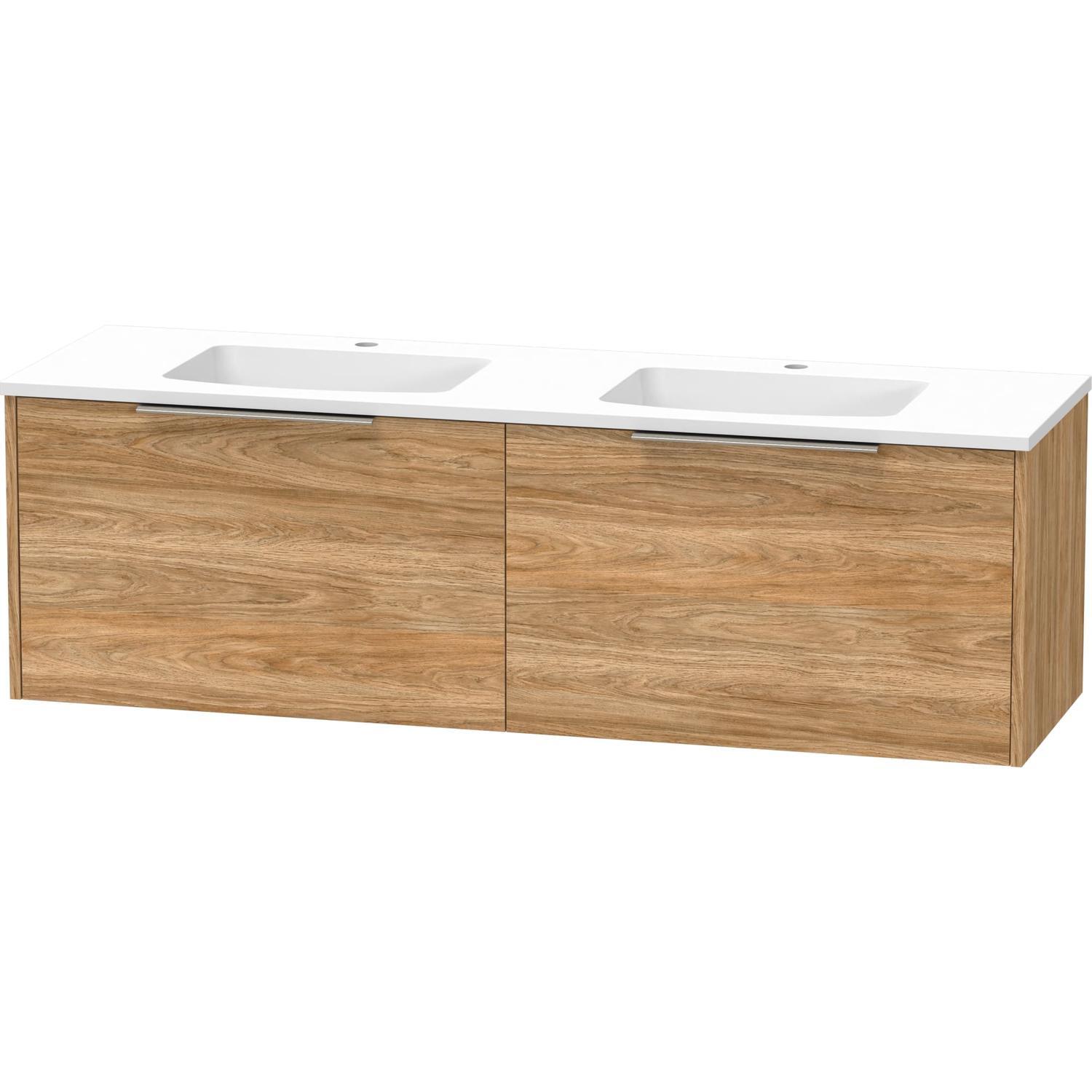 Single Drawer Double Bowl Wall Hung Vanity