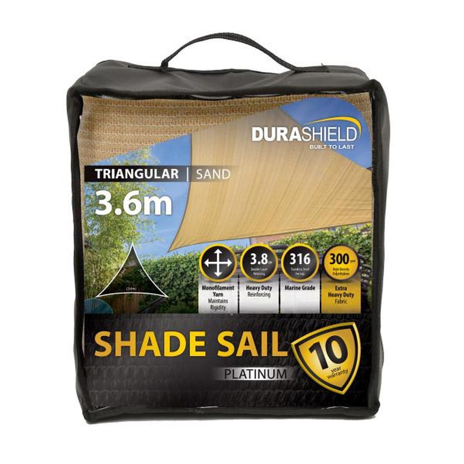 Shade Sail Platinum Triangle 3.6M Sand