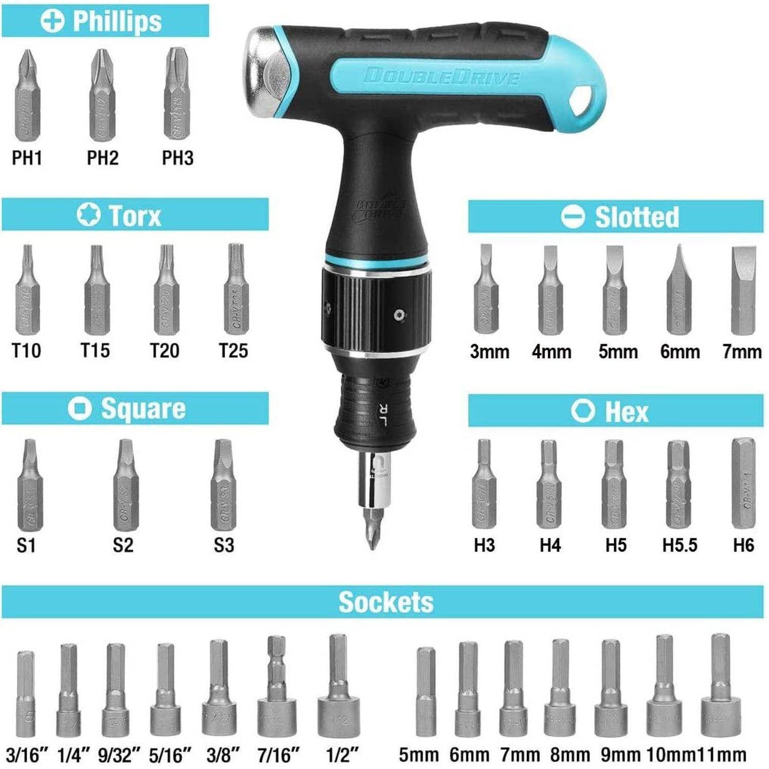 Screwdriver Set T-handle 36pc