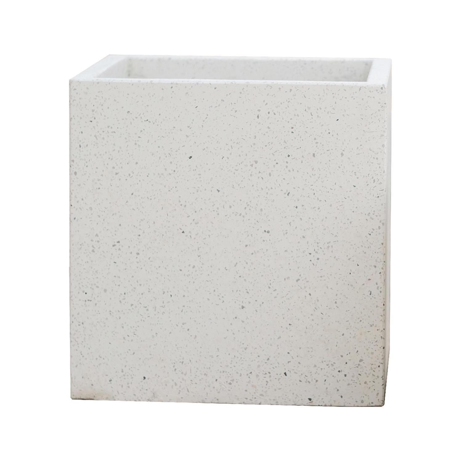 Cube Terrazzo Pot L White