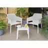 Outdoor Lounge Setting 3 Piece Seats 2 White
