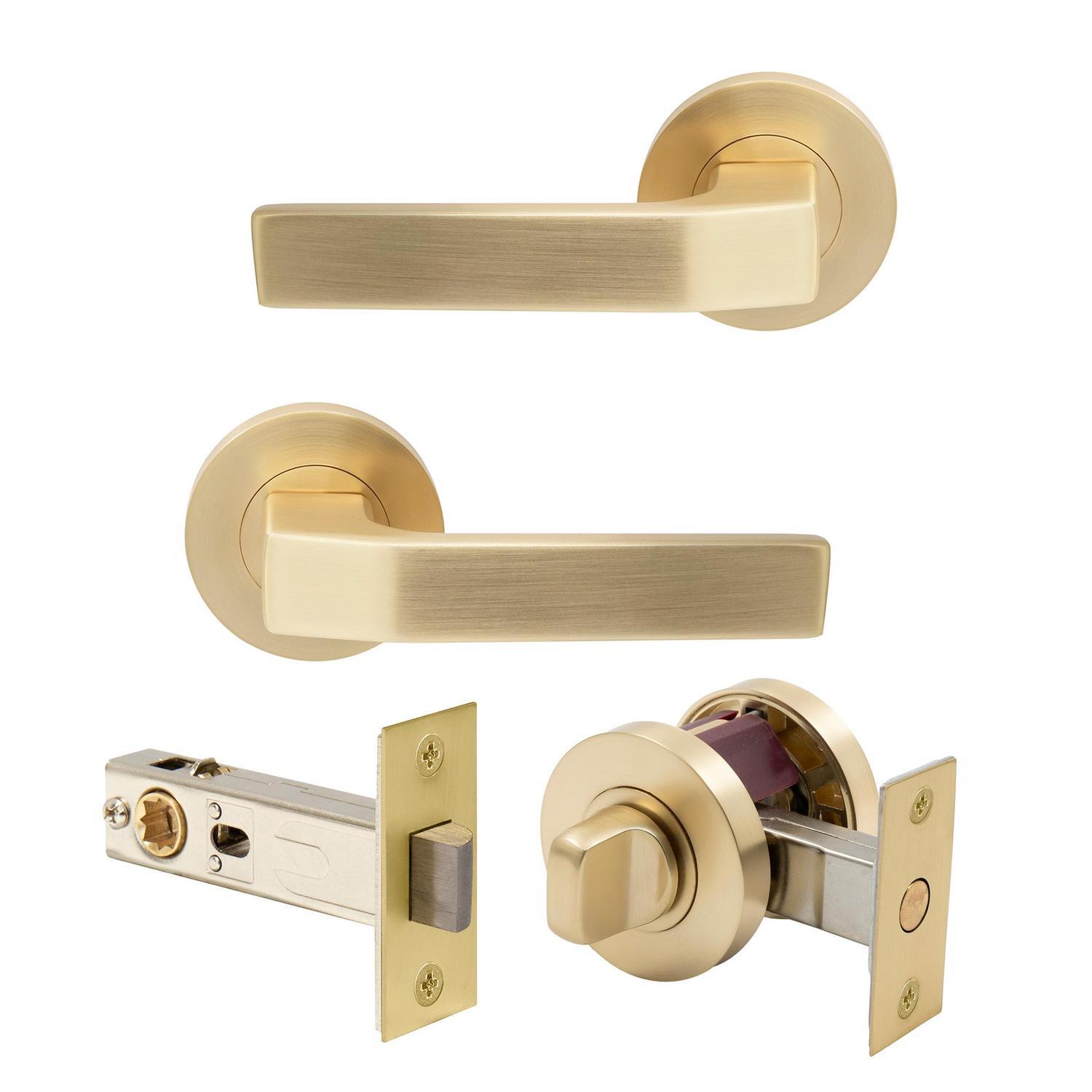 Qube Privacy Set - Matt Satin Brass