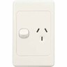 Single Vertical Power Point Switch White