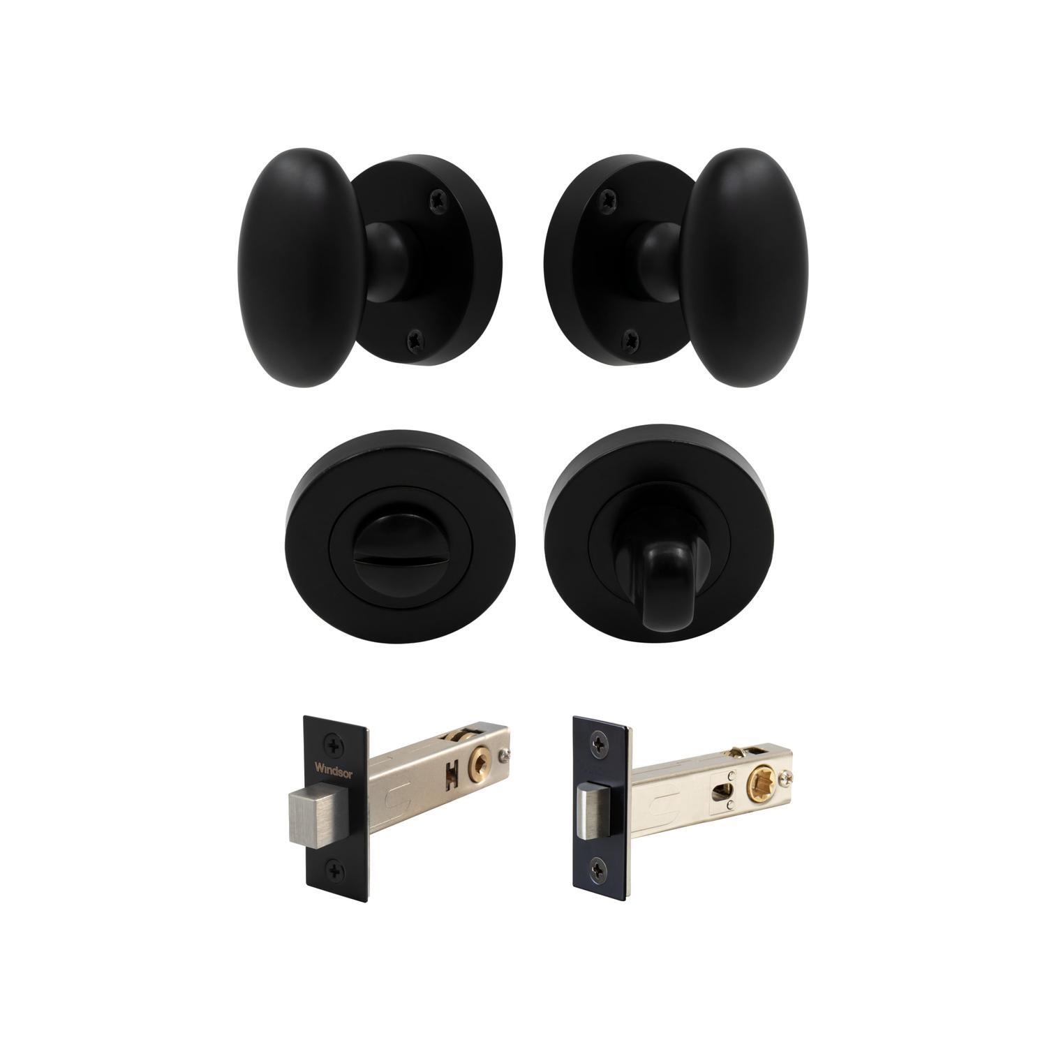 Camden Round Rose Privacy Set Matte Black