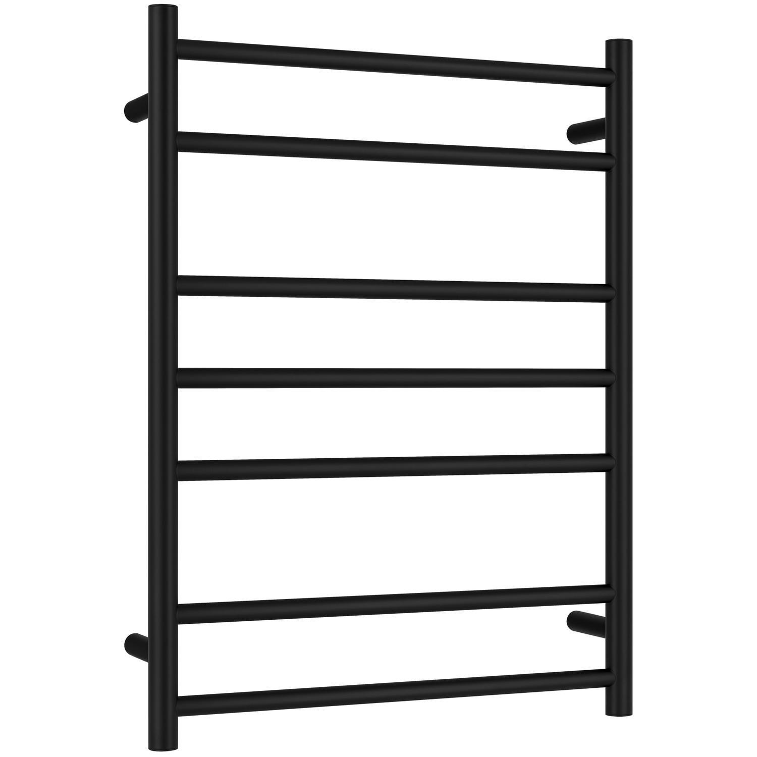 7 Bar Round Heated Towel Rail 100 Watt Black