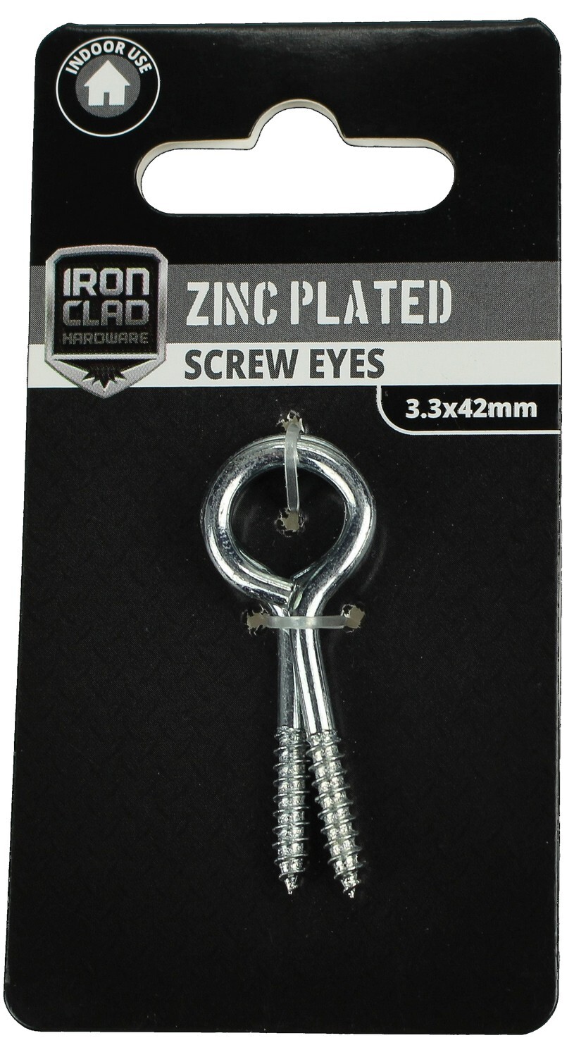 Screw Eye 3.3x42mm Zinc Plated