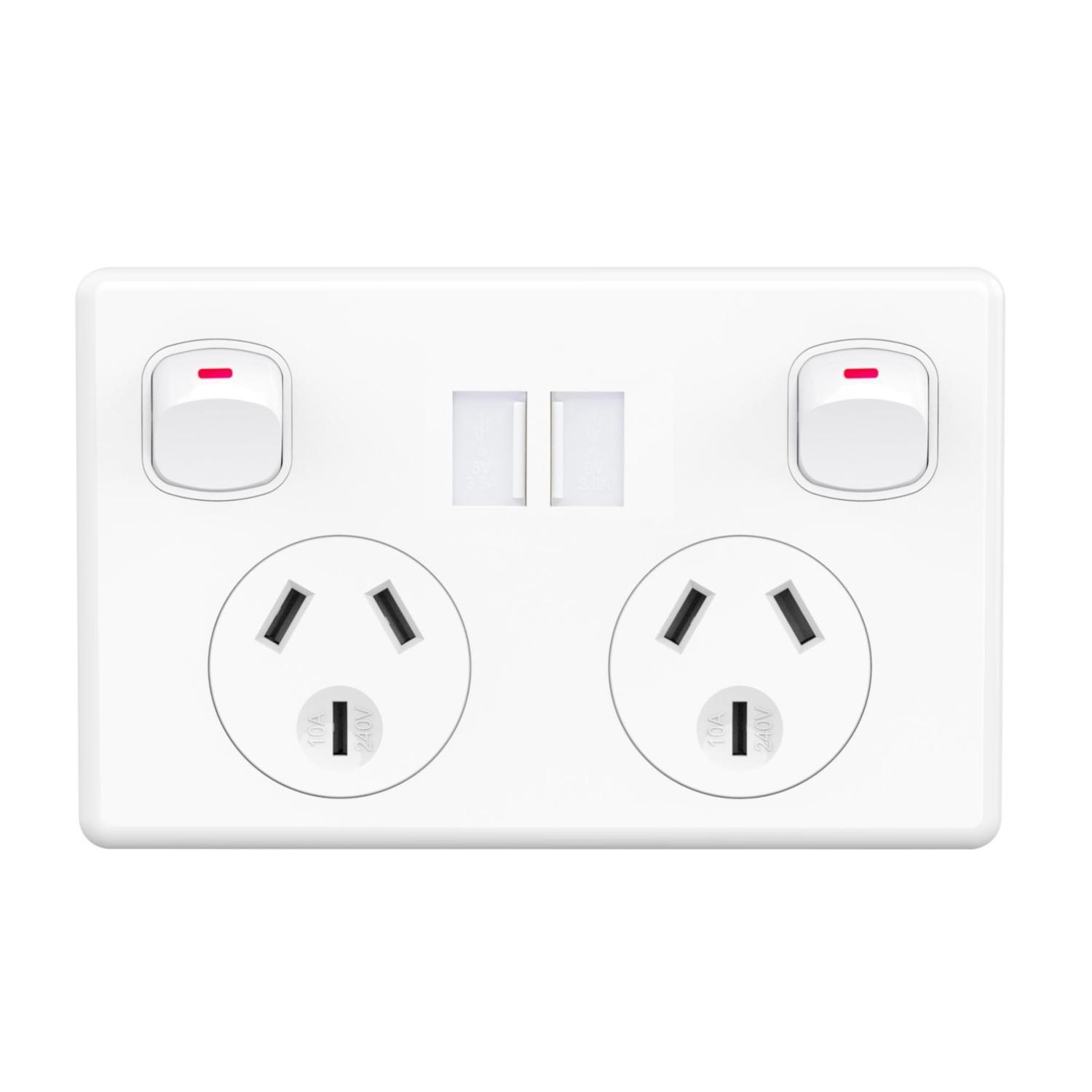 Twin USB Power Point With Sliding Covers