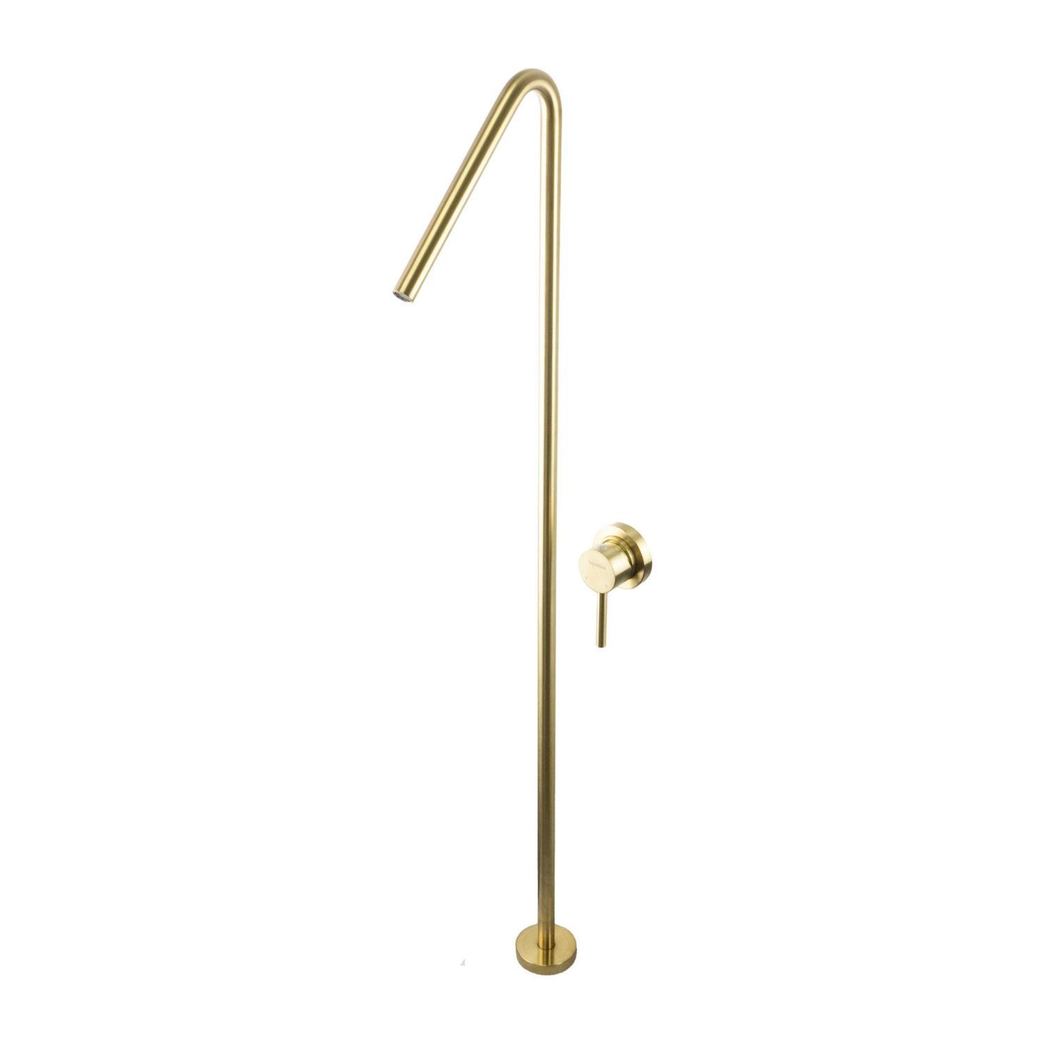 Floor Bath Spout and Mixer Brushed Gold