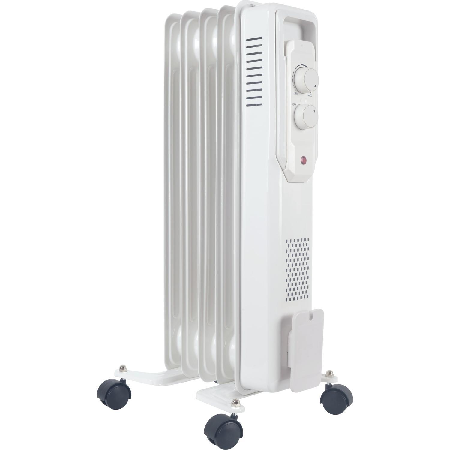 5 Fin Oil Column Heater 1kW White