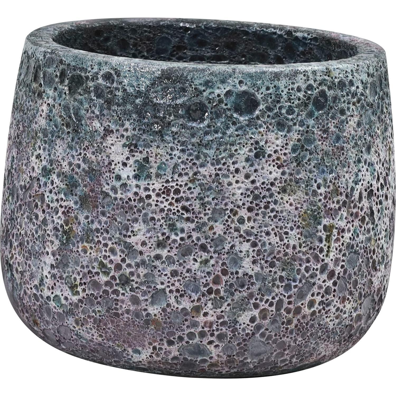 Glazed Egg Moon Pot Green Medium