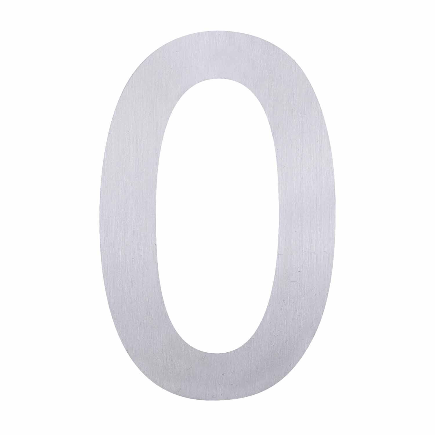 Adhesive Stainless Steel Numeral #0