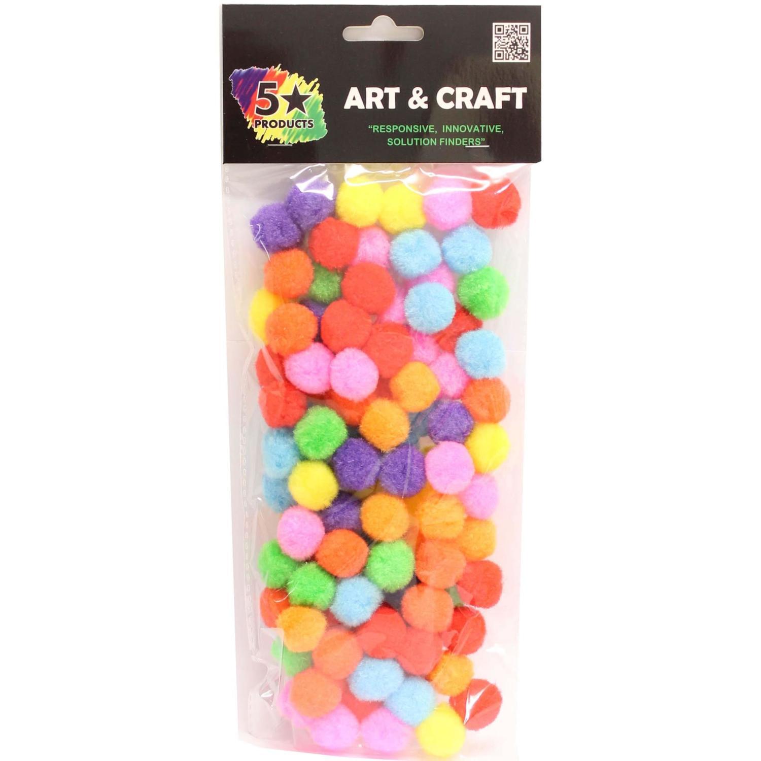 Pom Poms Bright 20mm 100 Pieces Assorted Colours