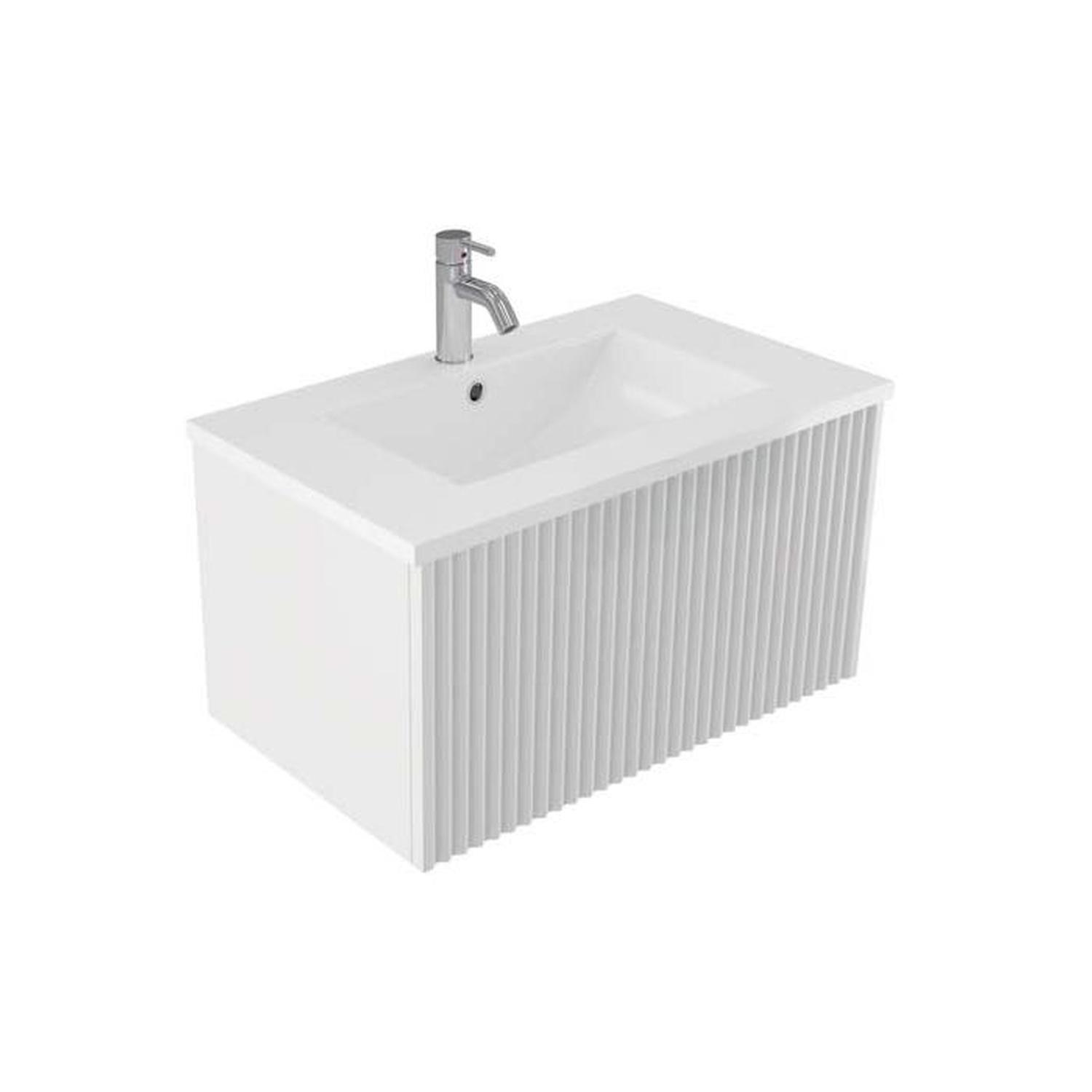Wave Wall Hung Vanity 750mm Bianco