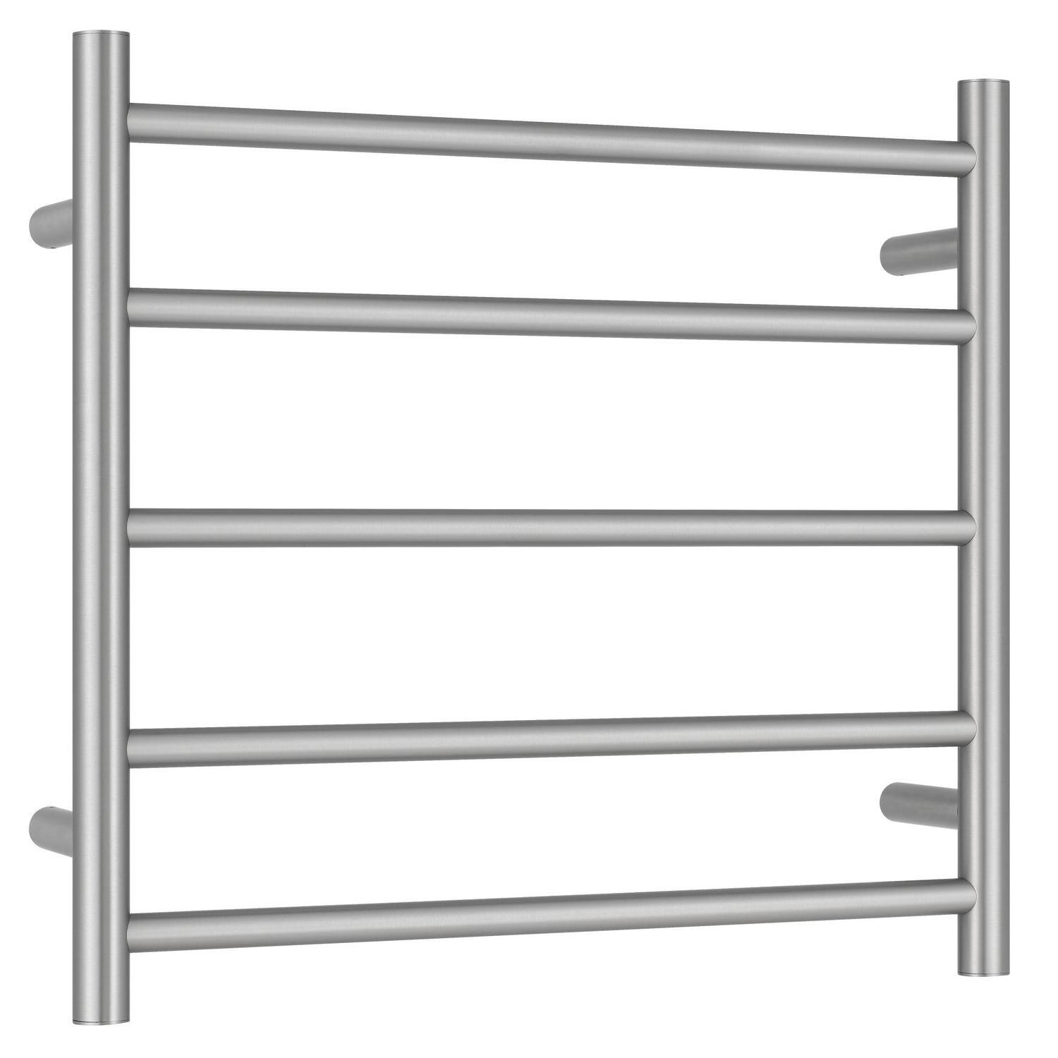5 Bar Round Heated Towel Rail 69 Watt Brushed Nickel