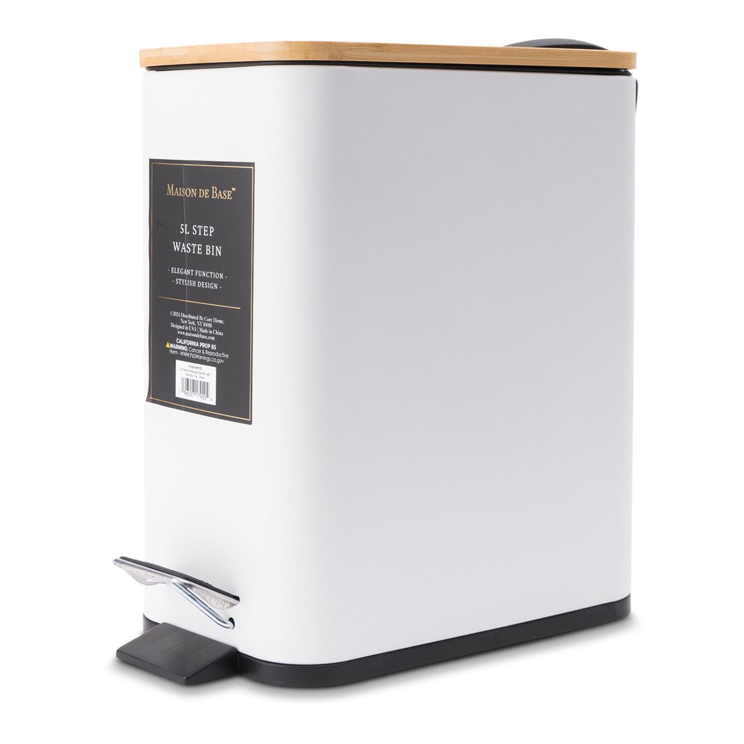 Rectangle Waste Bin 5 litre White